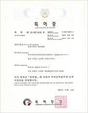 Patent certificate (Red ginseng rice punch)